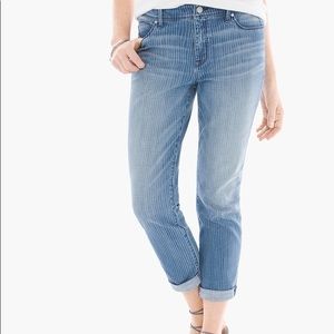 Chico’s pinstripe crop jeans